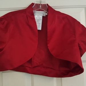 David Bridal, red wine colored cover jacket.